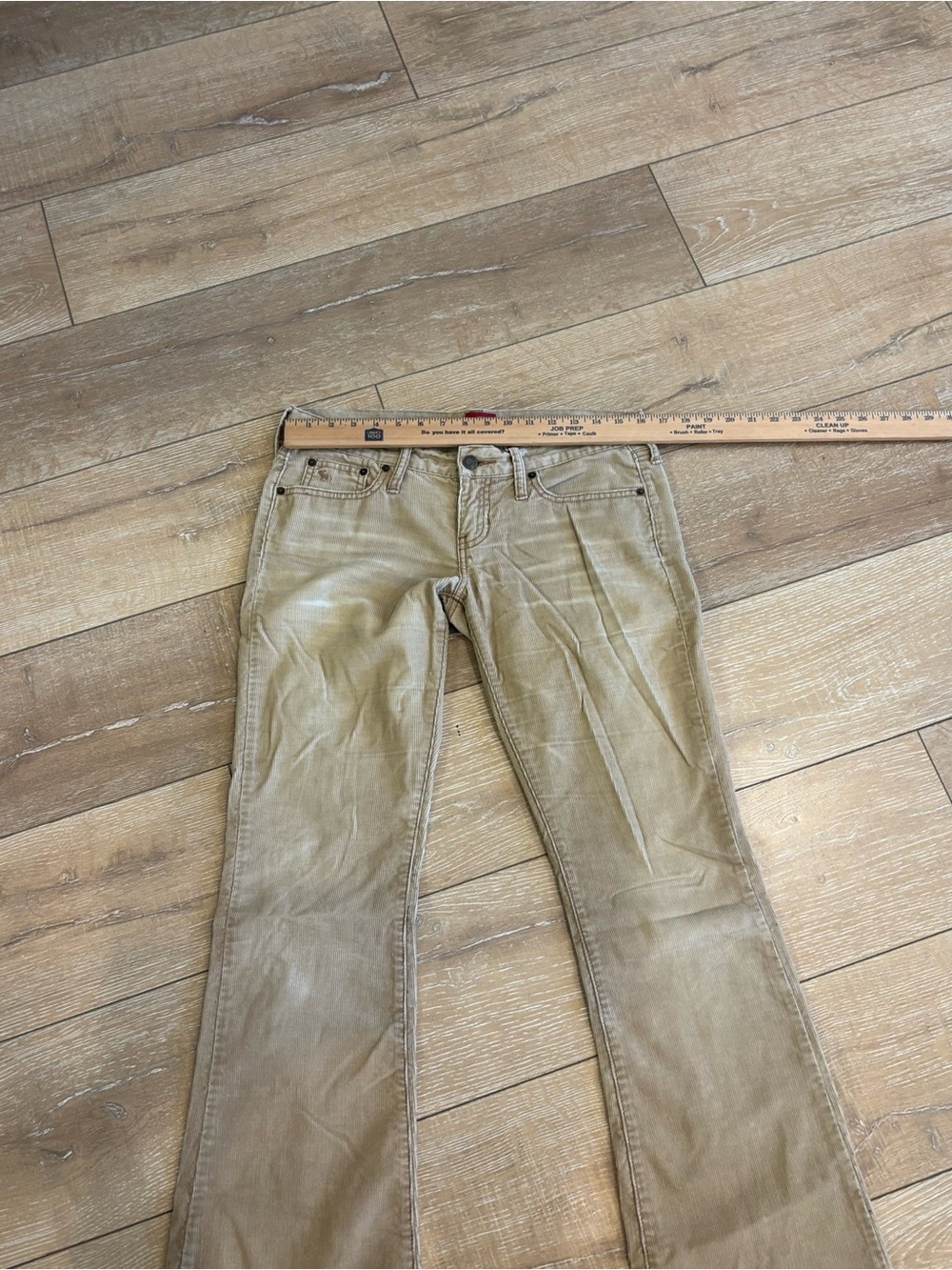 Vintage River Wash Tan Corduroy Bootcut Pants Size 4 Y2K Low Rise Stretch - Picture 5 of 7